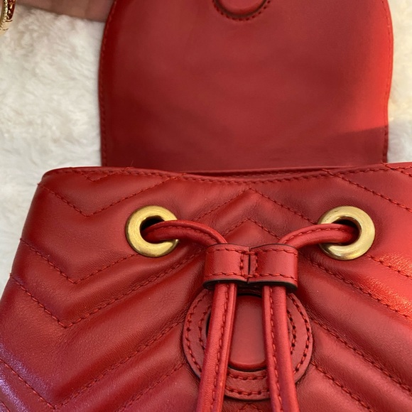 Authentic Gucci Matelasse GG Marmont Flap Backpack - Picture 9 of 16